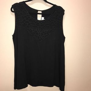 ZOOM in on picture - long tank with Lace overlay